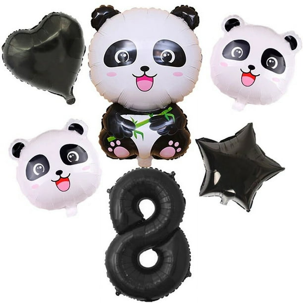 Suministros de decoración para fiesta de Panda, cartel de feliz cumpleaños, globos, adornos para pastel de Panda y bolsas de regalo para Baby Shower de oso Panda