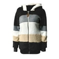 thumbnail image 2 of Maemukilabe Women Coat Plush Warm Parka Outerwear Zipper Pocket Hooded Jacket Female Long Sleeve, 2 of 6