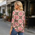 thumbnail image 5 of JULMCOMO Breast Cancer Shirts for Women Crew Neck 3/4 Sleeve Breast Cancer Awareness Casual Pink Ribbon Graphic Tees Loose Cute Print T-Shirts Hot Pink L, 5 of 5