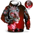 thumbnail image 2 of Sudadera con capucha divertida para hombre con estampado 3D de Divine Beast Green Dragon, estilo neutro, informal, de talla grande, 2 of 5