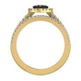thumbnail image 4 of Black Diamond Wedding Ring Set for Women Cluster Diamond Marquise Halo Rings 14K Gold 1.00 CT TW, 4 of 4