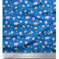 thumbnail image 1 of Soimoi Rayon Fabric Cloud,Star & Cute Elephant Kids Decor Fabric Printed Yard 42 Inch Wide, 1 of 3