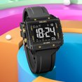 thumbnail image 3 of SMAEL Multiple Colors Square Digital Sports Watch Waterproof Silicone Wrist Watch for Men, 3 of 6