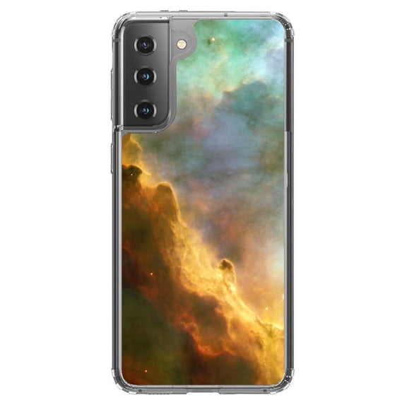 DistinctInk Clear Hybrid Case for Samsung Galaxy S21 (6.2" Screen) - Show Your Love of Astronomy - Lightweight Grip