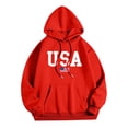thumbnail image 4 of USA Print Unisex Hoodie Long Sleeve Letter Print Casual Fall Streetwear Sweatshirt Crewneck Pullover Tops, 4 of 4