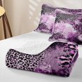 thumbnail image 4 of Homewish Purple Leopard Print Quilt Full,Animal Theme Full Bedspread Sets,3 Pieces, 4 of 7