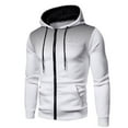 thumbnail image 2 of Men's Winter Sports Casual Fitness Suit with Dots Hoodie Sweatshirt and Pants, for Gym Training and Winter Outdoor Activities,White,M, 2 of 5
