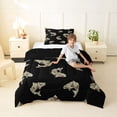 thumbnail image 2 of Feelyou Camouflage Spotted Pike Fish Twin Comforter Sets for Men, Rustic Fishing Bedding Set, Black, Black Reversible, 2pcs, 2 of 6