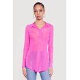 thumbnail image 2 of Women's Swirl Mesh Button Front Tunic Shirt, 2 of 4