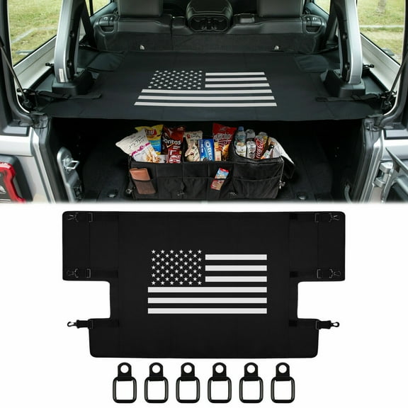 Rear Trunk Cargo Cover Luggage Shade For Jeep Wrangler JK JKU 2007-2018 4 Doors