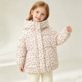 thumbnail image 6 of Spazoro Girls Hooded Puffer Jacket with Pockets, Long Sleeve Floral Print Relaxed Fit Hooded Collar Drawstring Hem Winter Quilted Coat for Kids White Size 3-4T, 6 of 7