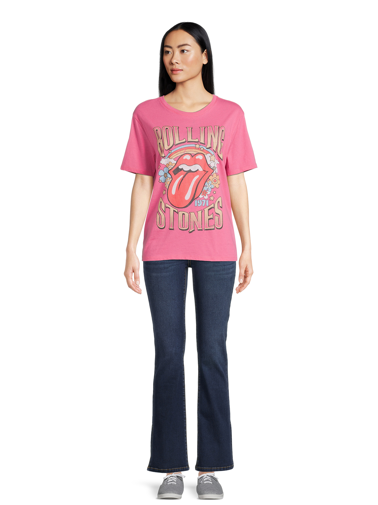 Time and Tru Women's Short Sleeve Band Graphic Tee - image 2 of 5