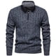 thumbnail image 2 of Blusa y camisa de cuello alto de manga larga para hombre, de color liso, con estampado de punto, con intensificación de polar y cremallera, blusa de cuello alto para hombre, blusa de poliéster, 2 of 3