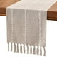 thumbnail image 1 of Camino de mesa rústico, tejido de rayas bordadas, aislante del calor para decoración del hogar, arpillera de macramé, usos múltiples, 33 x 120 cm, color café claro, 1 of 5