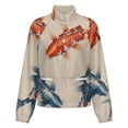 thumbnail image 5 of Jackets for Women Winter Coat Jackets Flannel Stand Collar Jacket(Koi Fish Tattoo Art,Size:S-4XL), 5 of 7