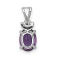 thumbnail image 4 of 14K White Gold Charm Pendant Diamond Round Amethyst Oval Purple 16 mm 6, 4 of 4