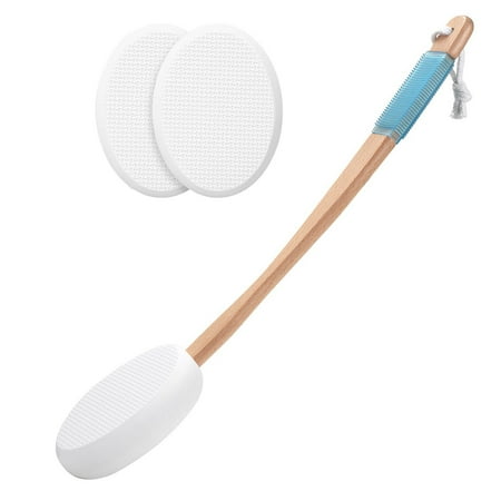 Lotion Applicator for Back And Feet with 3 Replaceable Pads 17 Inch Curved Wooden Handle Non-Slip Grip Long Handled Body Care for Elderly Women Mobility Aid 1 Wooden Handle 3 Brush Heads Lotion Applicator for Back And Feet with 3 Replaceable Pads 17 Inch Curved Wooden Handle Non-Slip Grip Long Handled Body Care for Elderly Women Mobility Aid 1 Wooden Handle 3 Brush Heads