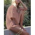 thumbnail image 3 of Beach Cover Up for Women Summer Sexy Hollow Out Seethrough Swimsuit Cover Up Crochet Coverup with Tassel Shermie, 3 of 6