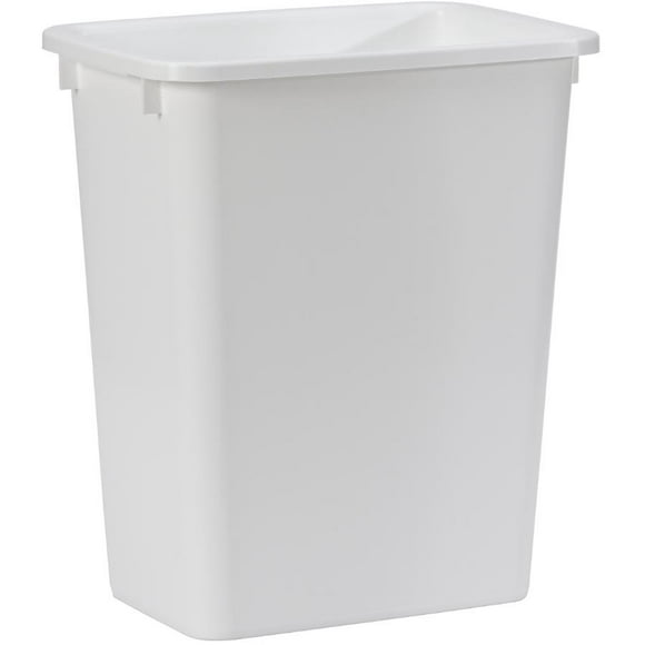 Heavy Duty Wastebasket - White, 13" x 9" x 15"