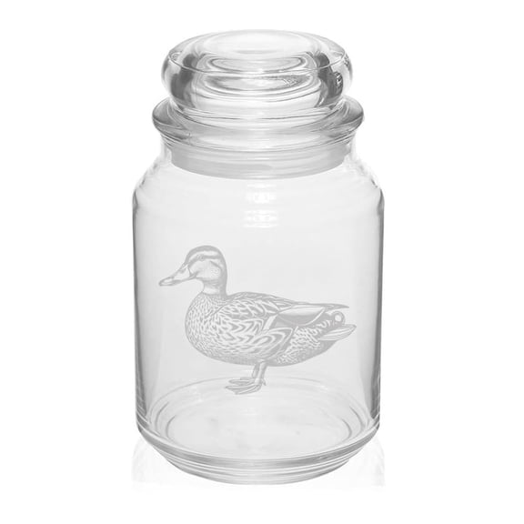 26 oz Glass Candy Jar Apothecary Storage Jar Gift Stylized Duck