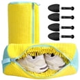 thumbnail image 1 of 2 Piezas Bolsa de Lavado de Zapatos, Bolsa para Lavar Tenis en Lavadora, Bolsas para Zapatos Reutilizable con 2 Arbol de Hormas para Zapatos Ajustable, para Zapatos de Gimnasio, Tenis (Amarillo), 1 of 7
