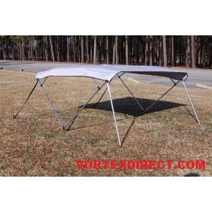 GREY/GRAY Vortex 4 Bow Bimini Top 10' Long, 85-90" Wide, 54" High, Pontoon / Deck Boat Complete Kit, Frame, Canopy, and Hardware (FAST SHIPPING - 1 TO 4 BUSINESS DAY DELIVERY)