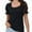 Black, variant on Women's Puff Sleeve Square Neck T-Shirt Loose Casual Short Sleeve Elegant Business Work Shirt Summer T-Shirt