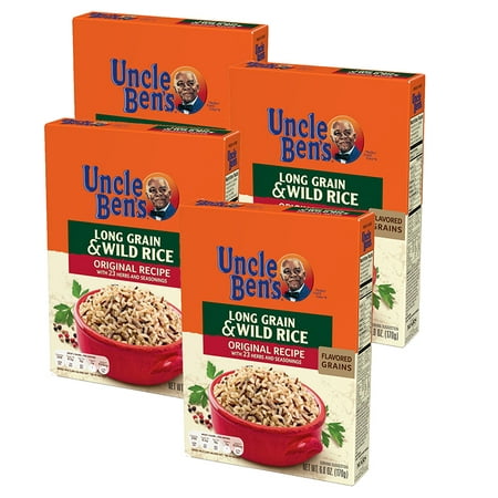 (4 Pack) UNCLE BEN'S Flavored Grains: Long Grain & Wild, (Kc's Best Wild Rice)