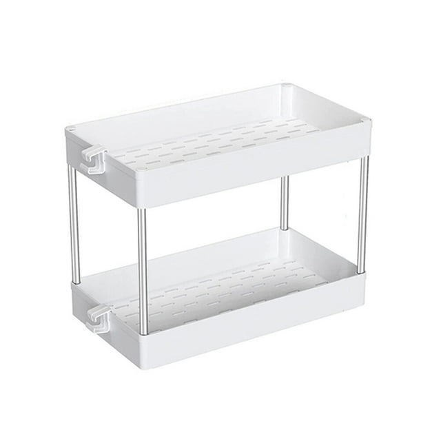 Labymos 2-Tier Utility Rolling Storage Cart Mobile-Trolley Space-Saving Storage Cart with Wheel for Bathroom Kitchen