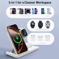 thumbnail image 4 of 3 In 1 Wireless Charging Foldable Fast 15W Charging For Multiple Device Space Saving Phone Watch Earphone, 4 of 8