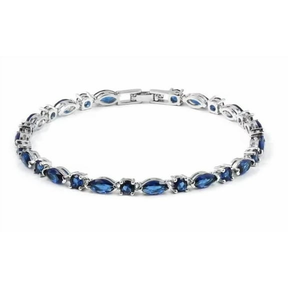 Sapphire Bracelet 14K Gold Plating Yellow Gold Plated, Sapphire Tennis Bracelet for Women, Gift For Her, Sapphire Tennis Bracelet