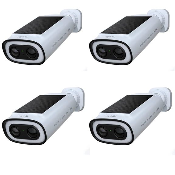 ARPHA K06 Solar Wireless Outdoor 2K 2 Channel 200 MP CCTV Surveillance Camera, White, 4 PCS