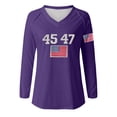 thumbnail image 5 of IDALL Chandail en Molleton pour Femmes Manches Longues T-Shirts Graphiques Rétro 45 47 Imprimé Chandail en Molleton 45 47 Col en V 45 47 pour Président Chandail en Molleton T-Shirts Tenues d'Automne Violet 3TG, 5 of 5