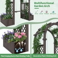 thumbnail image 4 of Garvee 62"W x 65"H Outdoor Arch Trellis, Wood Garden Arbor with Planter Boxes and Swing,Gray, 4 of 7