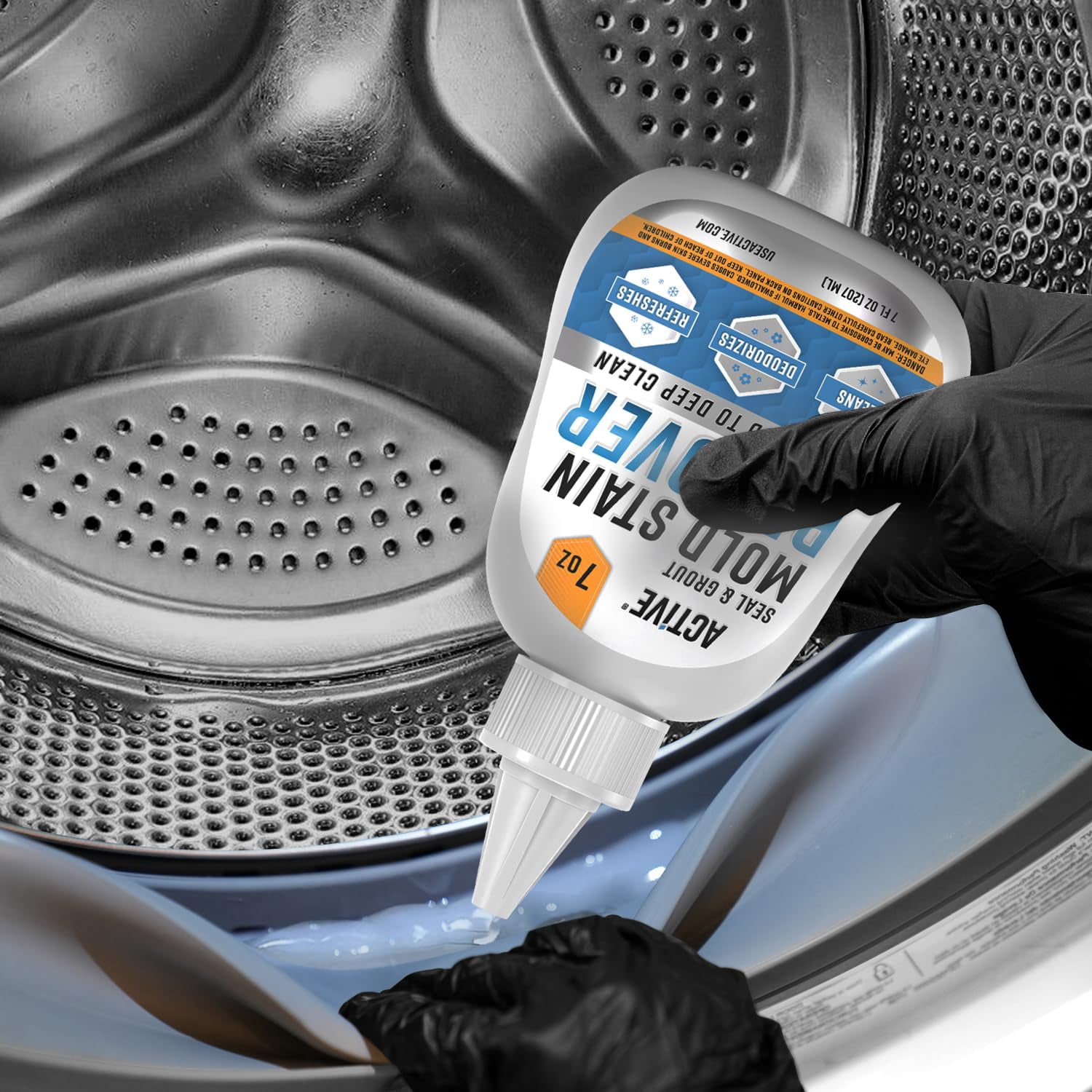 Active Mold Stain Remover Gel, Heavy Duty Solution for Washing Machine Seals and Bathroom Cleaner, 7 fl oz, 1 Count