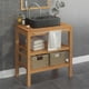 thumbnail image 2 of Mueble de baño VidaXL con lavabo de mármol y madera de teca, 2 of 9