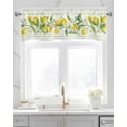 thumbnail image 2 of Yellow Lemon Kitchen Valances for Windows Farmhouse Linen Window Valance Curtain for Living Room Window Treatment Country Botanical Fruit Sage Green Striped Valance Rod Pocket Topper, 54 x 18 Inch, 2 of 6