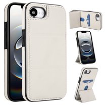 Allytechgroup Wallet Case for iPhone 16e with Credit Card Slot, PU Leatehr Phone Case with Stand RFID Blocking Shockproof Back Cover for iPhone 16e for Women Men, Beige