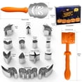 thumbnail image 3 of Gintenco Pumpkin Carving Tool & Kit, with Stainless Steel Molds, Decorating Kit 16pcs, 3 of 7