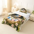 thumbnail image 2 of Erosebridal Cute Birds Flower Twin Comforter Sets,Happy Easter Colorful Easter Eggs Bedding Set For Kids Reversible 2-Piece, 2 of 7