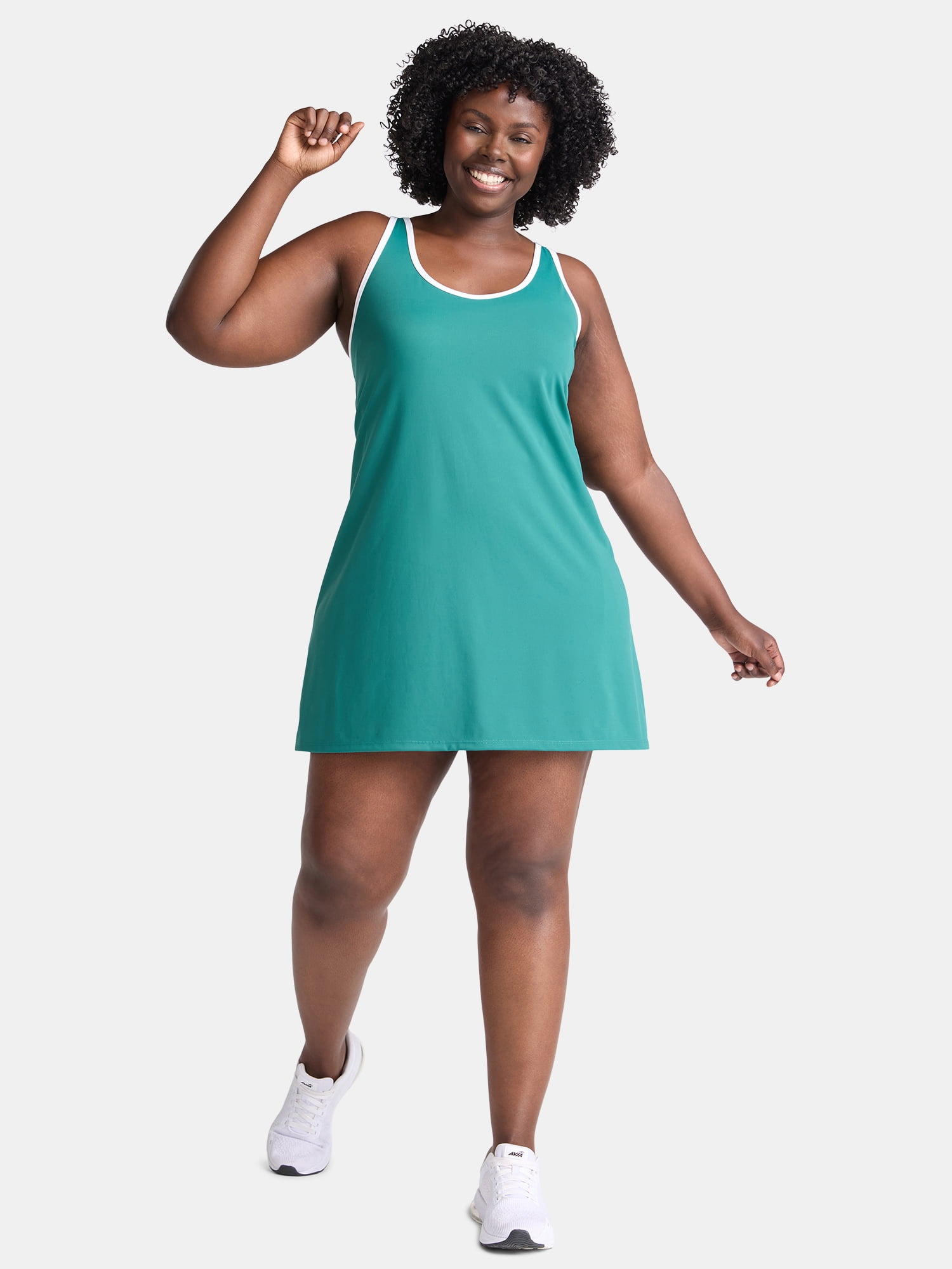 Avia Women's and Women's Plus Racerback Active Piped Dress, Size XS-4X