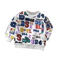 thumbnail image 2 of Bnwani Toddler Sweatshirt Boys Cotton Crew Neck Long Sleeve Sweatshirt Letter Printed Tops T-Shirts Pullover, 2 of 3