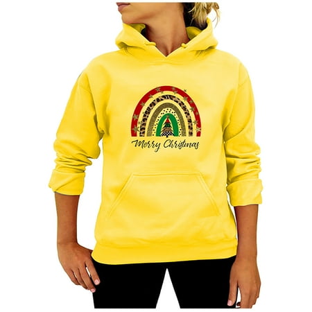 

Women Casual Solid Christmas Long Sleeve Oversize Hoodie Sweatshirt Tops