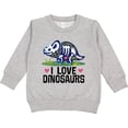 thumbnail image 2 of Inktastic Girl Dinosaur I Love Dinosaurs Toddler Sweatshirt, 2 of 4