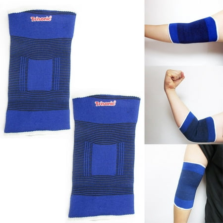 2 Elbow Wrap Support Brace Elastic Compression Sleeve Tennis Sports Pain