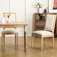thumbnail image 6 of Furniliving French Country Dining Chairs Set of 4,Farmhouse Dining Room Chairs with Rubber Wood Legs, Beige, 6 of 10