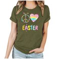 thumbnail image 1 of Mujeres Manga Corta de Verano Tops Día de San Valentín Impreso Cuello Redondo, Camisa de Moda Casual Blusa, 1 of 6