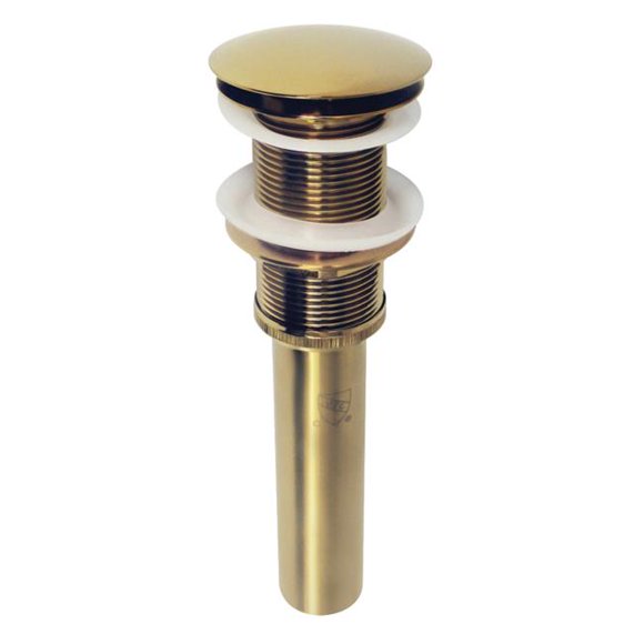Kingston Brass EV8317 2.63 in. Coronet Push Pop-Up Bathroom Sink Drain without Overflow, Brushed Brass