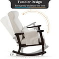 thumbnail image 6 of NOBLEMOOD Rocking Chair with Ottoman, Upholstered Nursery Rocking Chair with Pillow & Side Pocket, Big and Tall Rocker with Rubberwood Armrests for Living Room, Bedroom and Apartment, Mahogany, 6 of 7