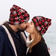 thumbnail image 5 of Kdxio Buffalo Plaid Snowflakes Winter Beanie for Men Women Beanie Knit Hat Cuffed Cap Beanie Knit Chunky Snow Cap, 5 of 6